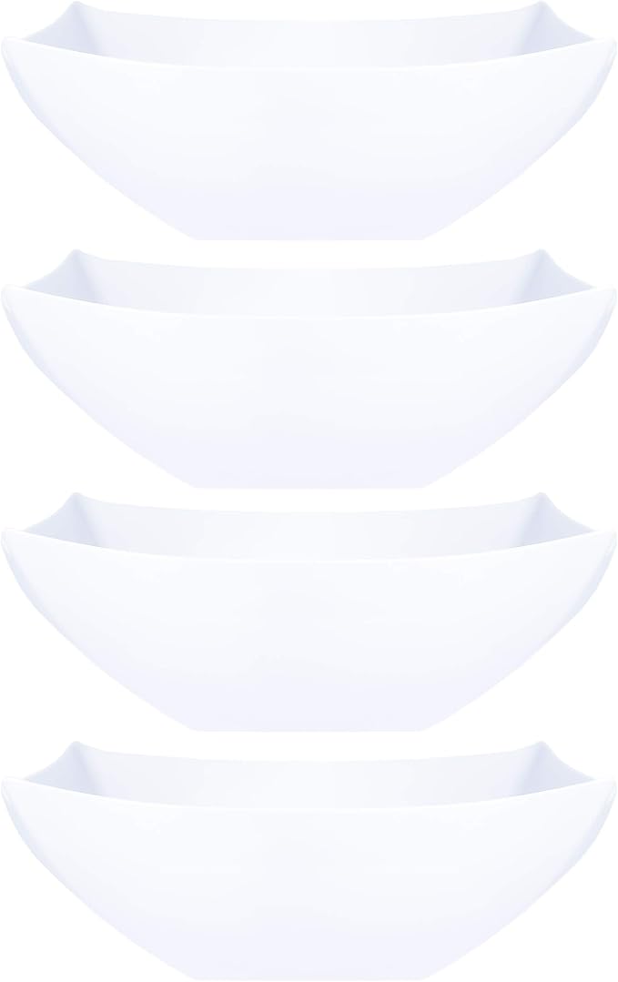 PLASTICPRO Disposable Square Serving Bowls, Party Snack or Salad Bowl, Plastic by PLASTICPRO