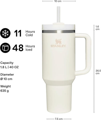 STANLEY Quencher H2.0 Flow State Tumbler, 40 oz, Ash | Handle and Straw | - Image 2