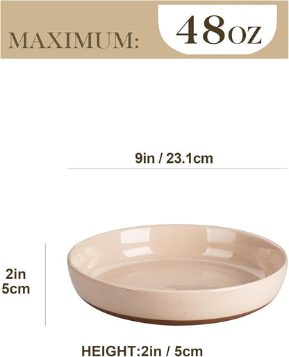 MALACASA 48 Oz Pasta Bowls Set of 4, Stoneware Dinner Bowls, Chip-Resistant - Image 2