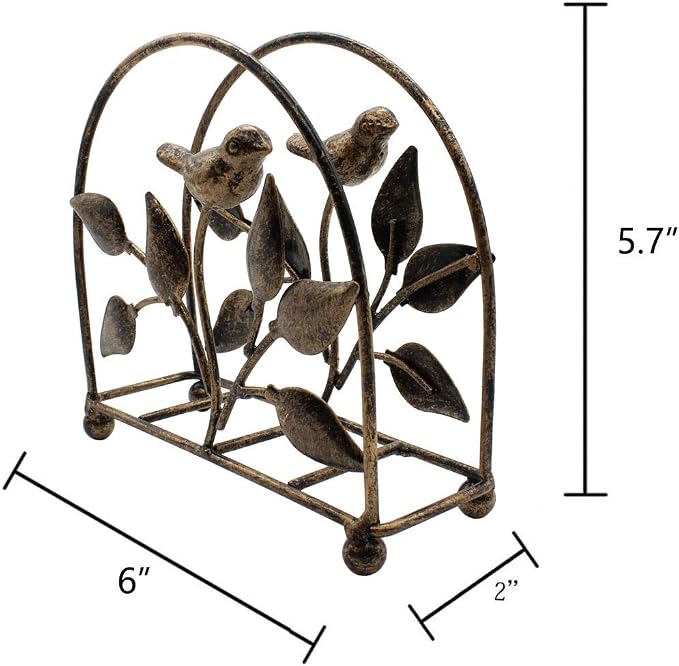 Set of 2 Cast Iron Bird & Tree Classic Napkin Holder/Tabletop Freestanding - Image 5
