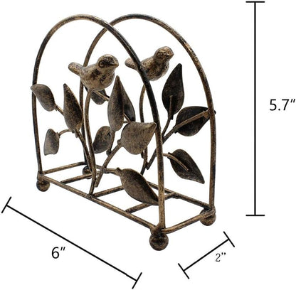 Set of 2 Cast Iron Bird & Tree Classic Napkin Holder/Tabletop Freestanding - Image 5