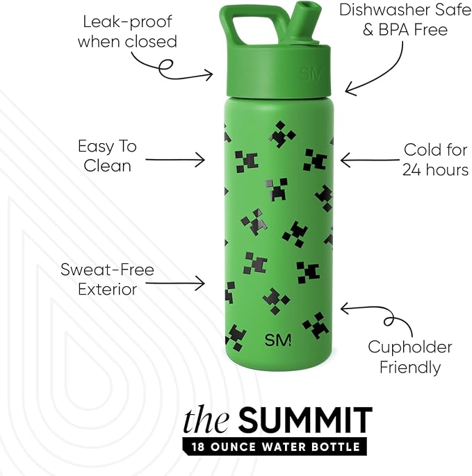 Simple Modern Minecraft Kids Water Bottle & Toddler Cup | 18oz | Insulated - Image 2