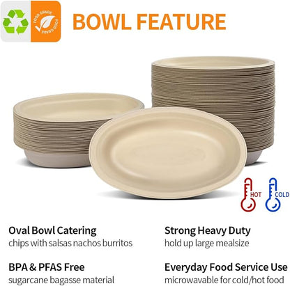 28 oz Oval Paper Bowls 100 Pack - Image 4