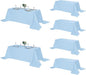 Fokitut 6 Pack Rectangle Tablecloth, 90x132 Inch, Stain Resistant and Wrinkle Polyester Table Cloth, Fabric Table Cover for Kitchen Dining, Wedding, Party, Holiday Dinner-Blue Mist