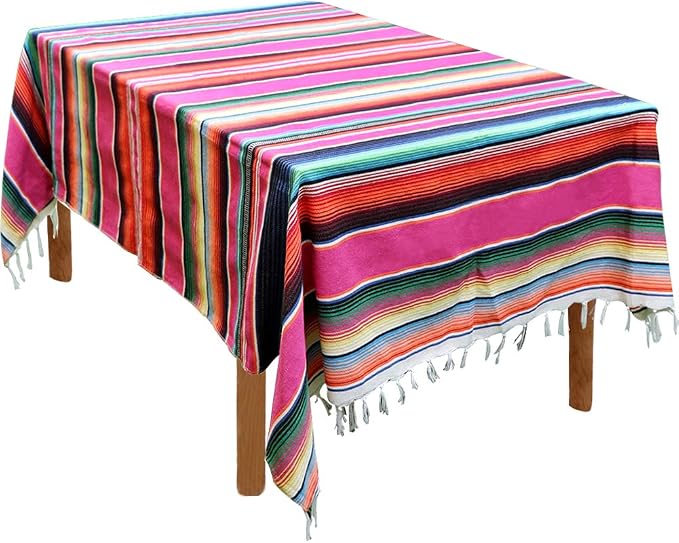 Fowecelt Mexican Serape Blanket Tablecloth 59 x 84 Inch by Fowecelt