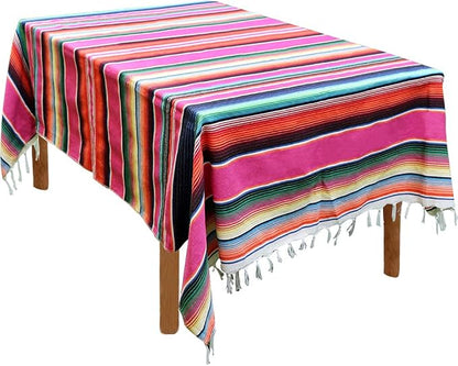 Fowecelt Mexican Serape Blanket Tablecloth 59 x 84 Inch by Fowecelt
