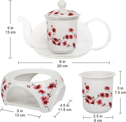 Teabloom Petite Cherry Blossom Teapot & Flowering Tea Gift Set - Image 4