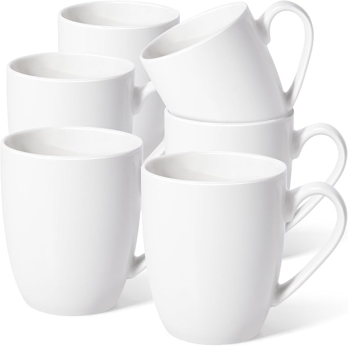 Urbanstrive 16 oz Large Coffee Mugs Set of 6 Ceramic Coffee Mug White Coffee by Urbanstrive