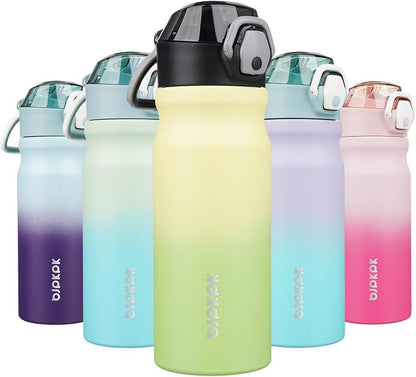 BJPKPK 18 oz Water Bottle with Straw & Handle, Insulated Stainless Flask | Leak by BJPKPK