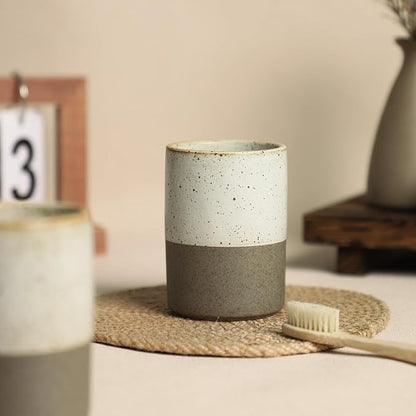 Gaolinci 2 Pcs Vintage Stoneware Style Ceramic Mouthwash Cups, Bathroom - Image 6