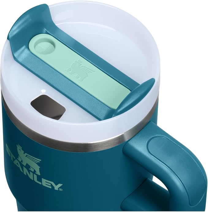 STANLEY Quencher H2.0 Flow State Tumbler, 20 oz, Coastal Teal | Handle and - Image 2
