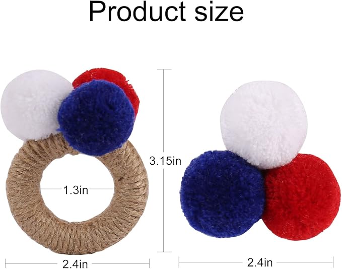 wonlex Patriotic Napkin Ring Holders - Image 8