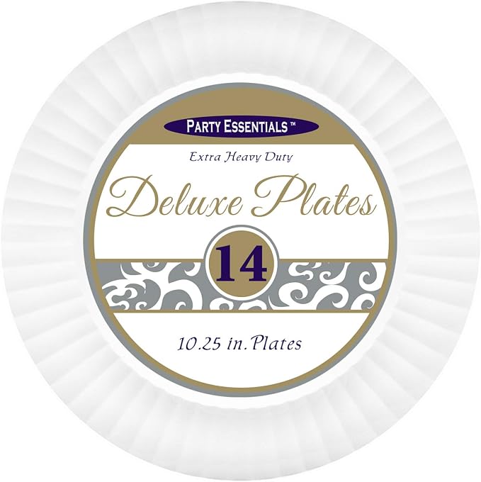 Party Essentials Deluxe Quality Hard Plastic 10.25-Inch Party/Dinner Plates - Image 2