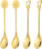 PATIKIL 4pcs Coffee Spoons, Heart/Rose Tea Spoons 304 Stainless Steel Teaspoons by PATIKIL