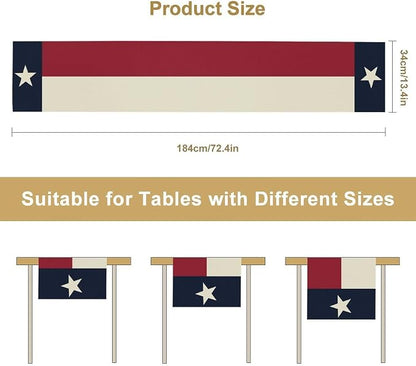 Texas Western Star Table Runner, Rustic Farmhouse Green Wooden Barn Plank - Image 5
