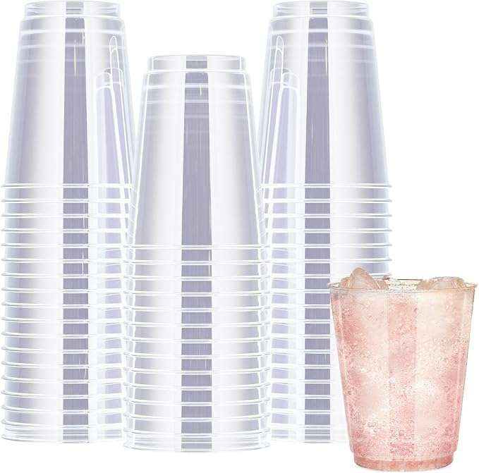 R-kay Clear Plastic Cups, 50 Pack Heavy Duty 10 OZ Disposable cups, Plastic by R-KAY
