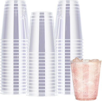 R-kay Clear Plastic Cups, 50 Pack Heavy Duty 10 OZ Disposable cups, Plastic by R-KAY