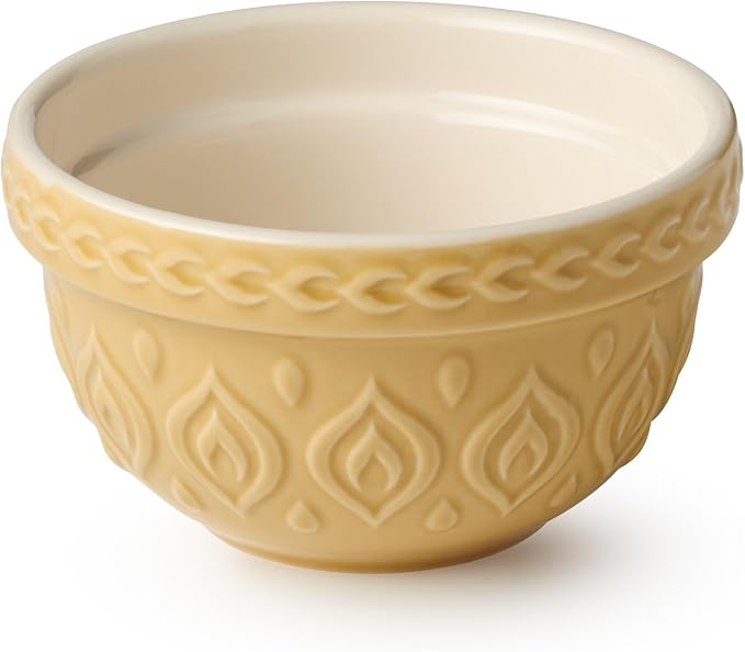 Vintage Farm Stoneware Prep Bowls, 10-Ounce Capacity, 2.25x4.5-Inch, Embossed - Image 2