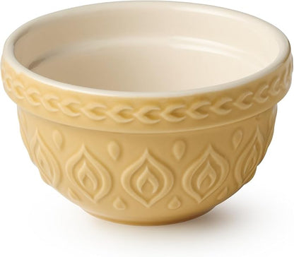 Vintage Farm Stoneware Prep Bowls, 10-Ounce Capacity, 2.25x4.5-Inch, Embossed - Image 2