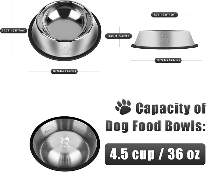 3Pcs Stainless Steel Dog Bowls Set - Image 2