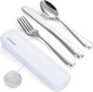 Travel Utensils with Case, 4-Piece Stainless Steel Portable Cutlery Set by TININA