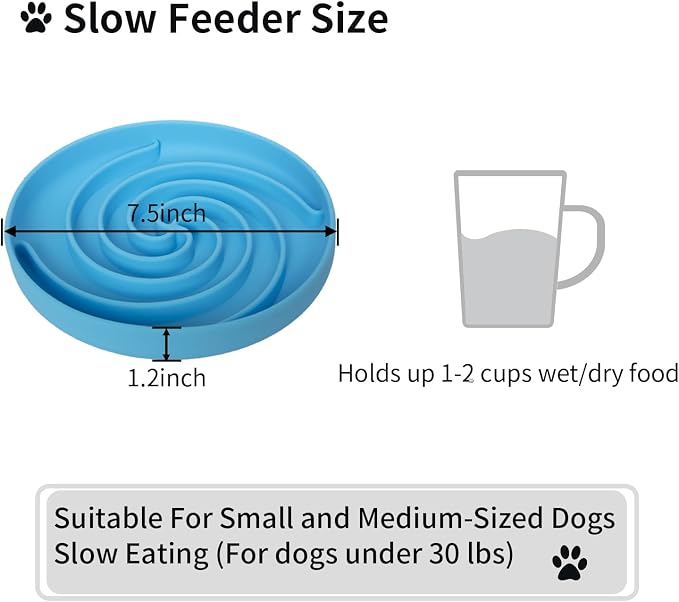 Bifeaw Slow Feeder Dog Bowls, Dishwasher Microwave Safe Silicone Puppy Puzzle - Image 6