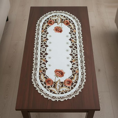 Arzoe Vintage European Flower Lace Table Runner Elegant Runners Cabinet Dining - Image 6