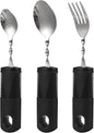 VOSAREA 3pcs Bendable Stainless Steel Cutlery Set Soft Grip Handles Adaptive Utensils for Elderly and Disabled Users Weighted Forks and Spoons for Tremors and Rehabilitation