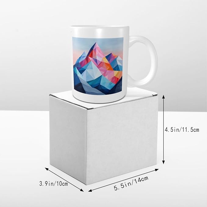 Abstract Minimalistic Mountain Range Ceramic Cup, Elegant Coffee Mug Tee - Image 6