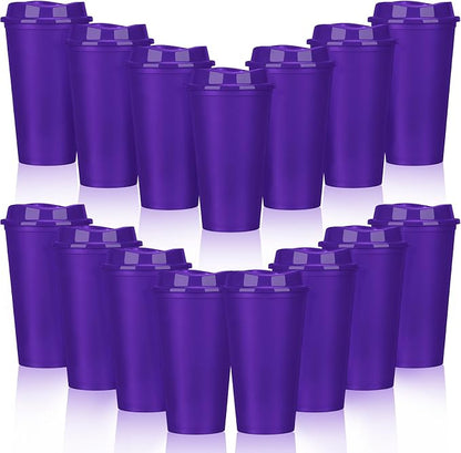 Domensi 15 Pack Reusable Plastic Coffee Cups by Domensi