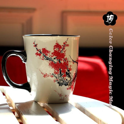 Color Changing Heat Sensitive Magic Funny Art Mug Large Coffee Tea Plum Blossom - Image 6