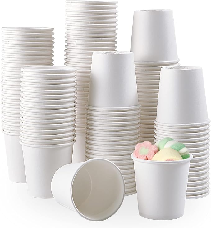 TV TOPVALUE 3 oz Paper Cups, Mini Size, Bathroom Mouthwash, Disposable Cups by TVTOPVALUE