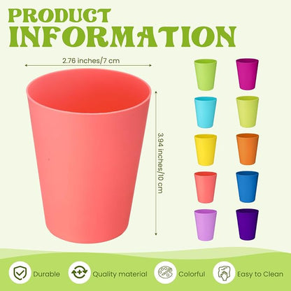 Patelai 100 Pcs usable Plastic Cups 8oz Drinking Cups Colorful Unbreakable - Image 4