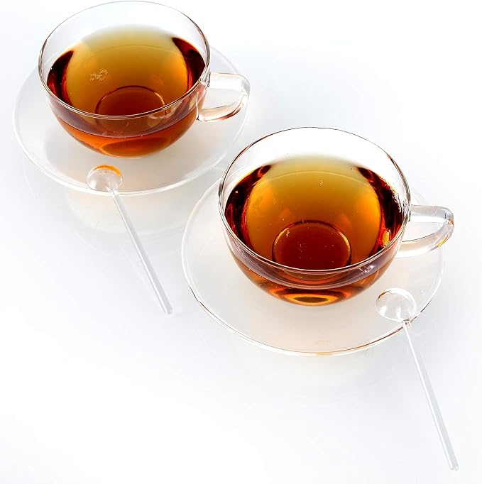 Teabloom Kyoto Teacup and Saucer Set 2-Pack – Standard Teacup Size – 6 OZ/ 180 - Image 4