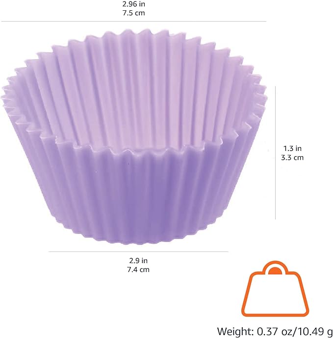 Amazon Basics Reusable Non-Stick Silicone Baking Cups, BPA Free, Muffin Liners - Image 4