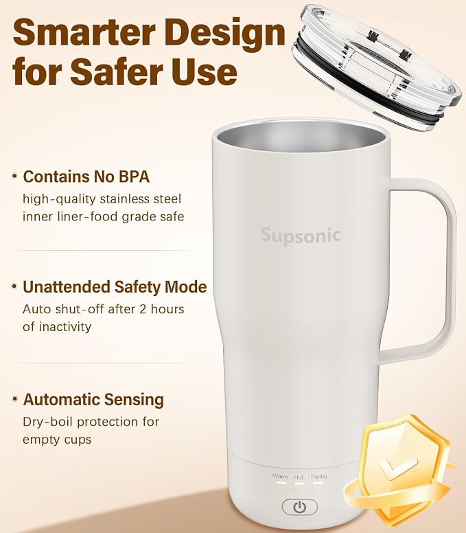 Supsonic Heated Coffee Mug, 20oz Electric Temperature Control Cup | Keeps - Image 6