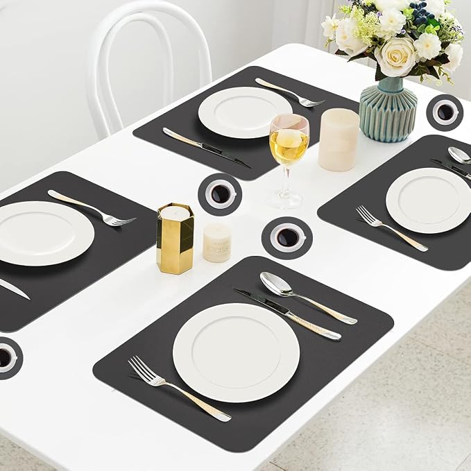 Placemats Set of 6, Faux Leather Place Mats - Image 6