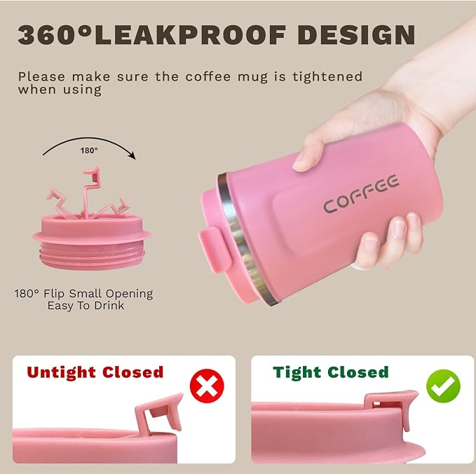 SPLMIFA Travel Coffee Mugs Leak-Proof, Reusable Coffee Cups - Image 5