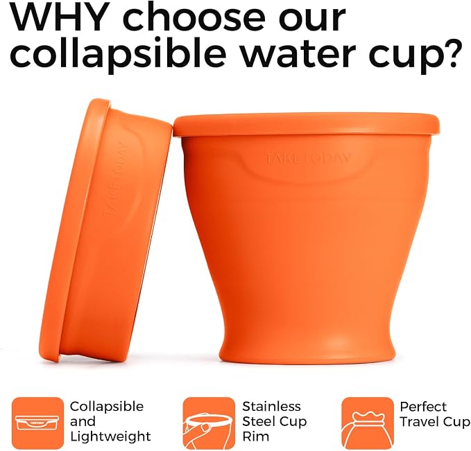 TakeToday Collapsible Cup 8 oz, Foldable - Image 2
