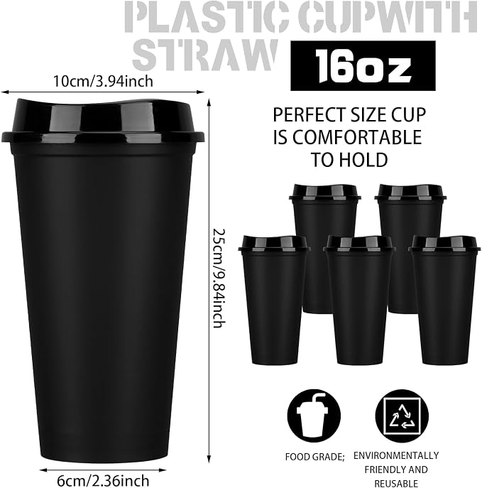 Domensi 15 Pack Reusable Plastic Coffee Cups - Image 2