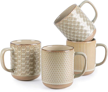 GBhome Coffee Mugs Set of 4, 16 oz Coffee Cups by GBhome