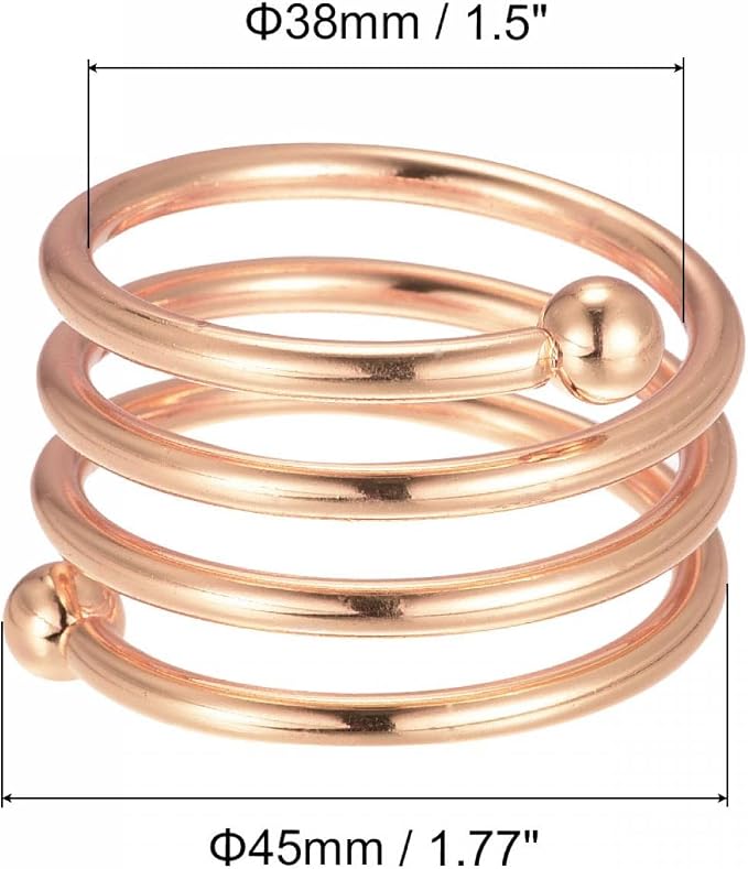 uxcell Metal Napkin Rings Set of 6, Spiral Napkin Ring Holder Buckle - Image 3