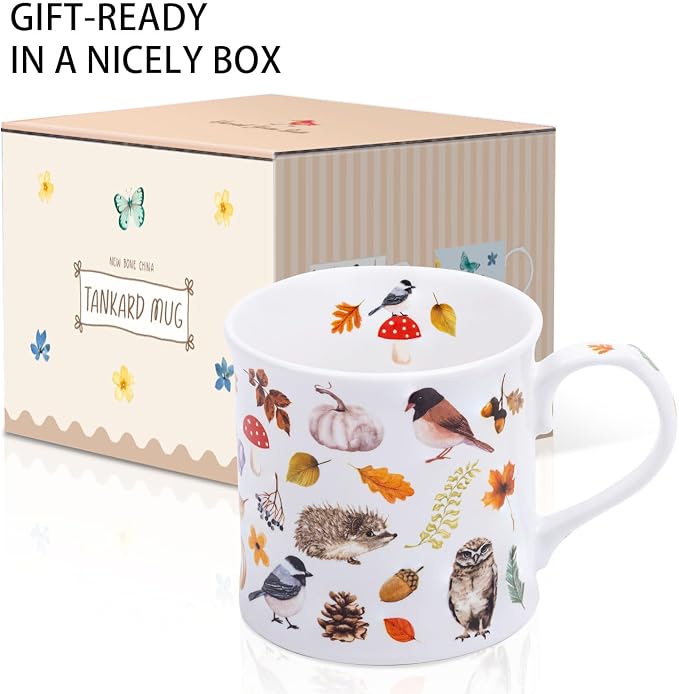 Autumn Animals Coffee Mug, 12 oz New Bone China Mug - Image 4