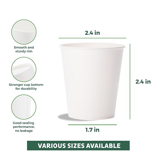 Freshware Coffee Cups 4 oz Disposable Paper Cups - Image 3