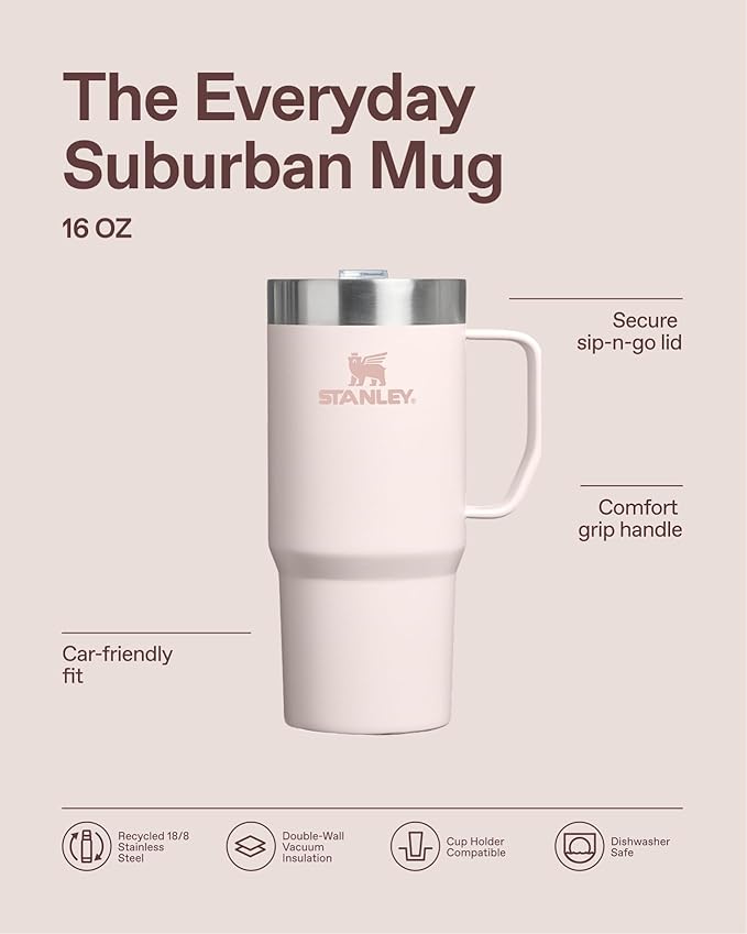 STANLEY The Everyday Suburban Mug | 16 oz | Drink Through Lid | Cup - Image 5