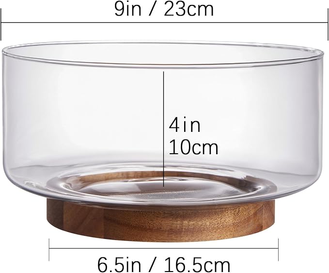 Glass Salad Bowl Set, 9″ Medium Salad Servers - Image 2