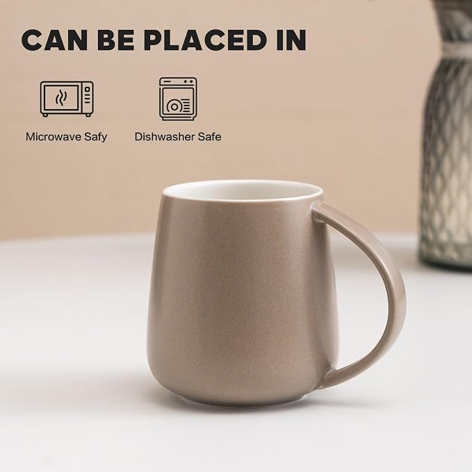 Eyoriza 15Oz Matte Ceramic Coffee Mug, Kahhi | Modern Large Coffee Cups Tea Cup - Image 4