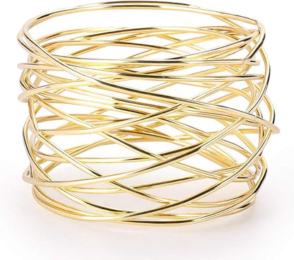 Accmor Napkin Rings, Metal Gold Round Napkin Rings Buckles - Image 2