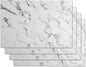 Marble Leather Placemats for Dining Table Waterproof Set of 4 Marble Decor for Kitchen Table Easy to Clean PU Place Mats for Dinning,Office (Marble（White）)