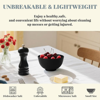 Small Bowls Unbreakable Wheat Straw Dessert Bowls 10 OZ Lightweight Stackable - Image 3